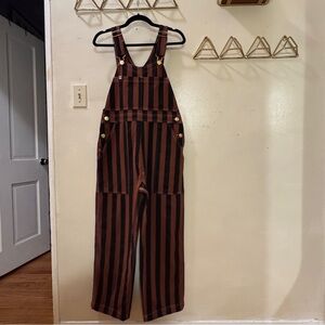 Big Bud Press Brown & Black Striped Overalls - XS